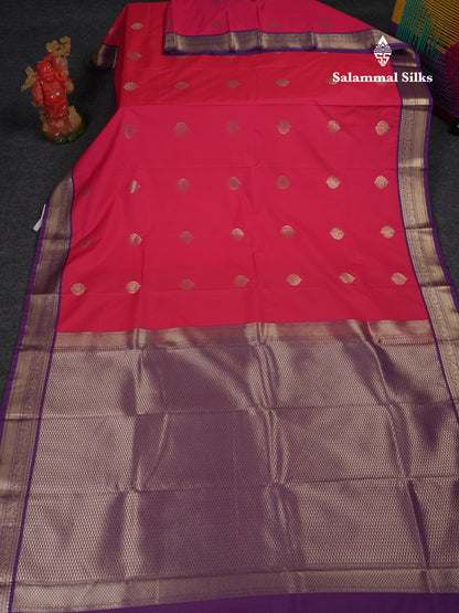 Beautiful Rexona Semi Silk Saree With Contrast Dark Purple Traditional Medium Border