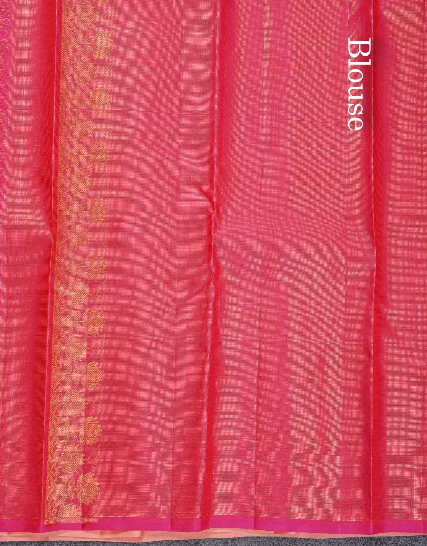 Beautiful Peach Fancy Vairaoosi Menakari Work Pure Kanjivaram Silk Saree with Contrast Pink Blouse