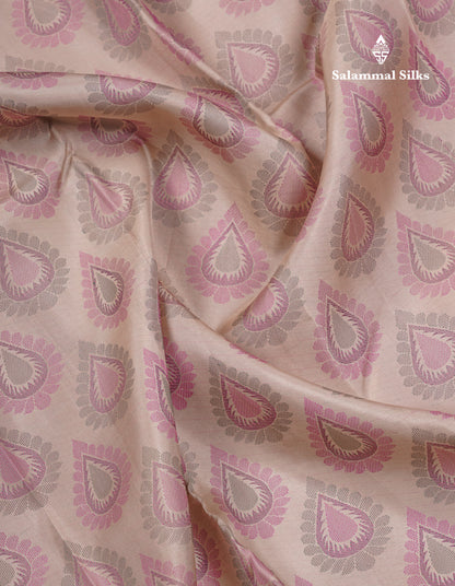 Beautiful Half White Pure Kanjivaram Silk Saree With Contrast Rani Pink Blouse