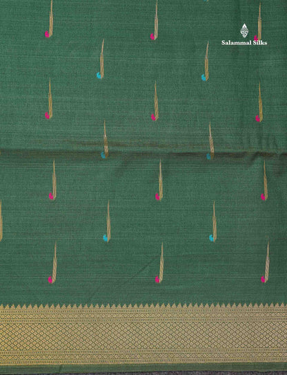 Beautiful Magenta Menakari Work With Zari Butta Konkan Semi Silk Saree With Traditional Border