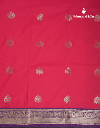 Beautiful Rexona Semi Silk Saree With Contrast Dark Purple Traditional Medium Border