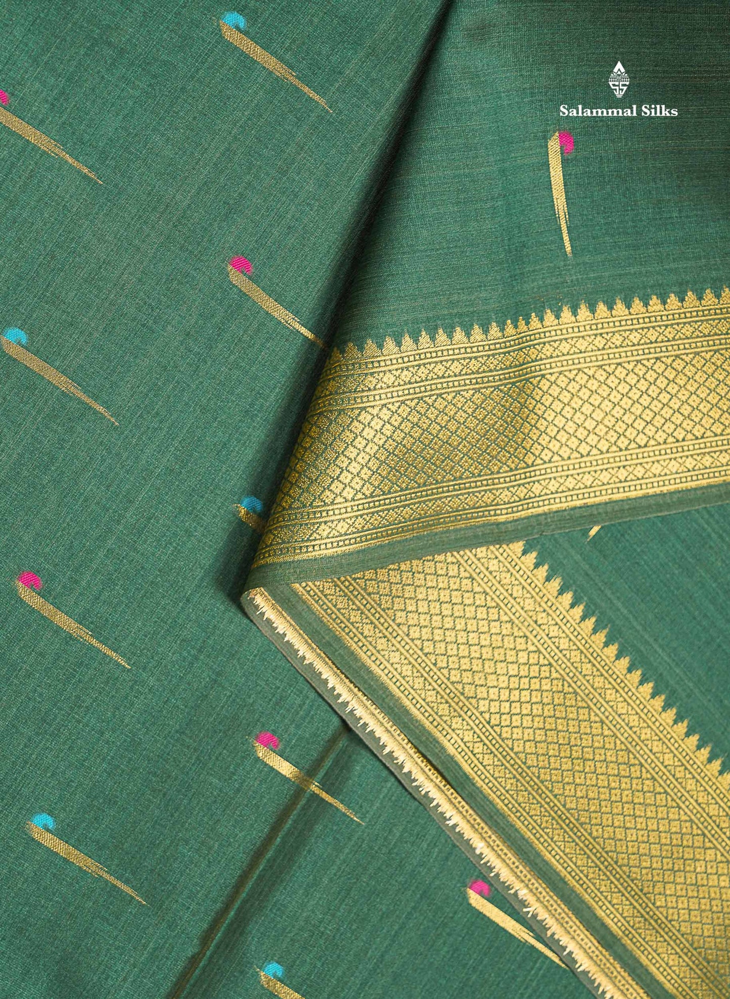 Beautiful Magenta Menakari Work With Zari Butta Konkan Semi Silk Saree With Traditional Border