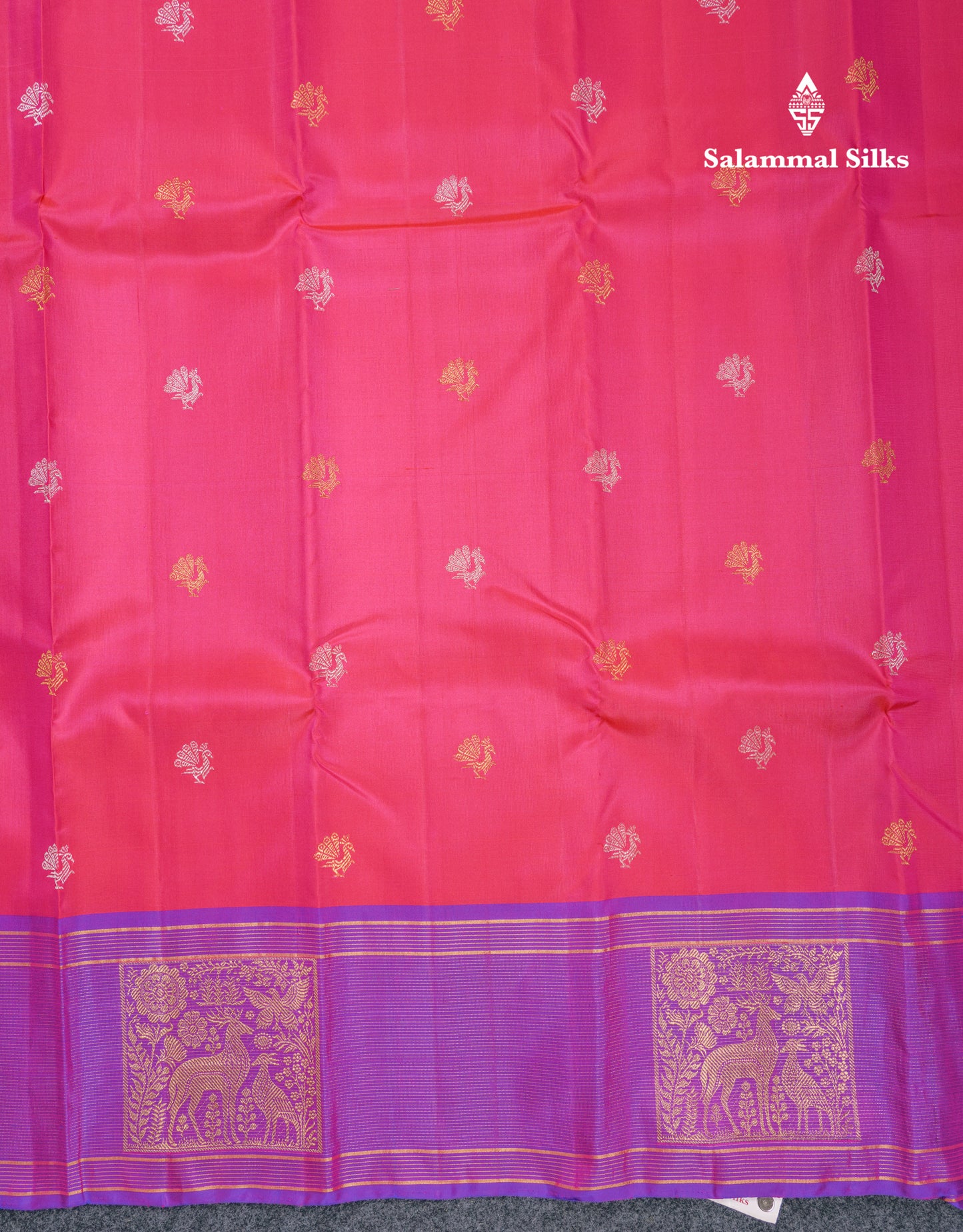 Dual Tone Pink Pure Kanjivaram Silk Saree With Contrast Vadamalli Vaira Oosi Border