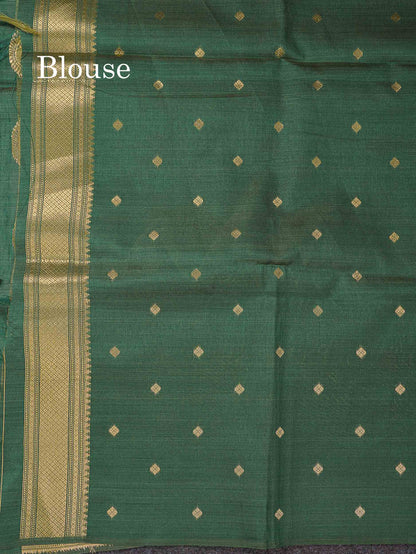 Beautiful Magenta Menakari Work With Zari Butta Konkan Semi Silk Saree With Traditional Border