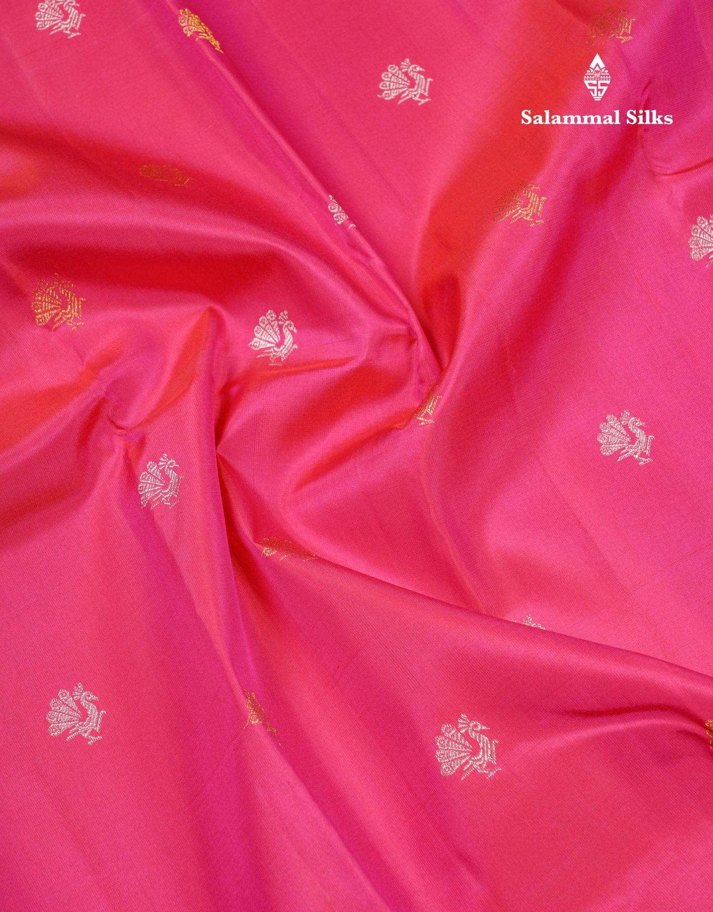 Dual Tone Pink Pure Kanjivaram Silk Saree With Contrast Vadamalli Vaira Oosi Border