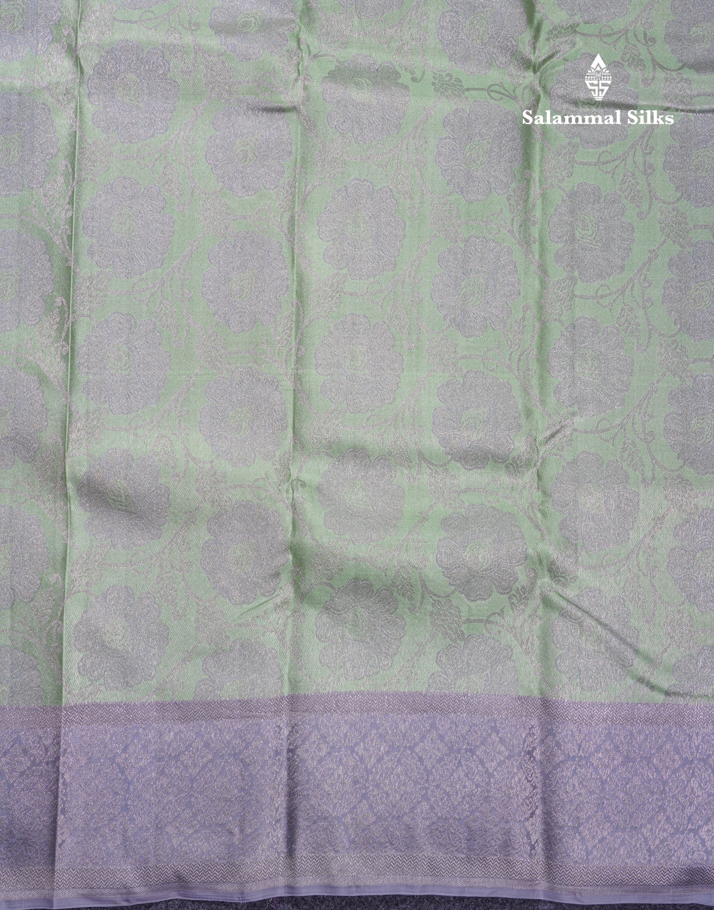 Beautiful Elaichi Green Bridal Pure Silk Saree With Contrast Grey Fancy Border