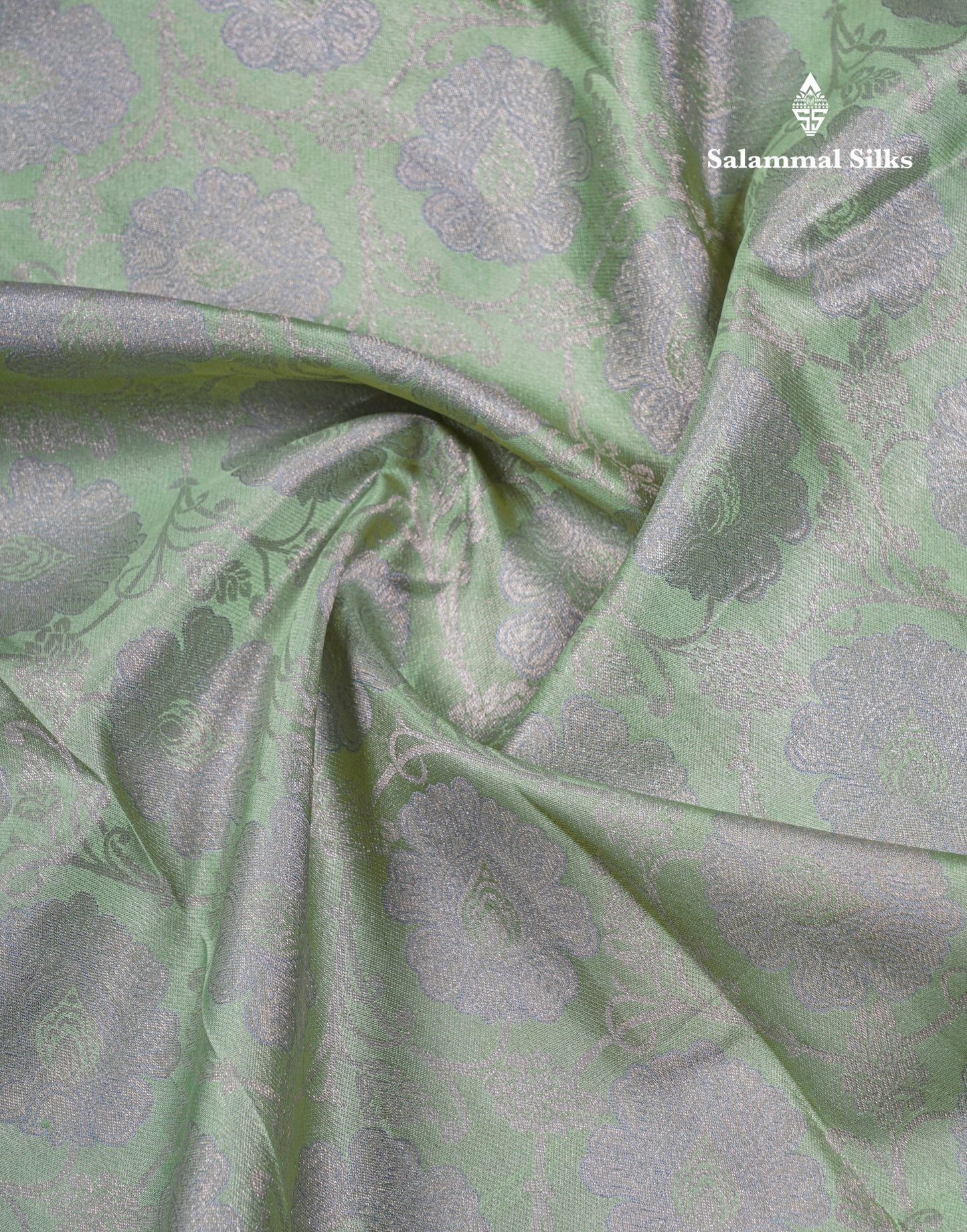 Beautiful Elaichi Green Bridal Pure Silk Saree With Contrast Grey Fancy Border