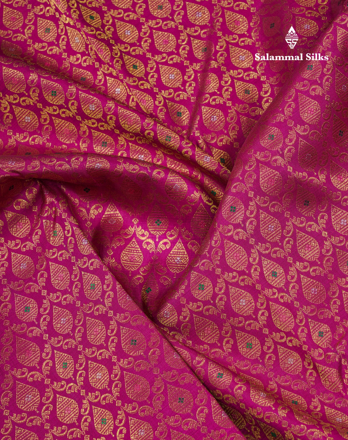 Beautiful Magenta Menakari Work Bridal Pure Silk Saree With Traditional Border