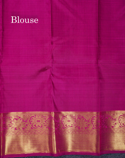 Beautiful Magenta Menakari Work Bridal Pure Silk Saree With Traditional Border