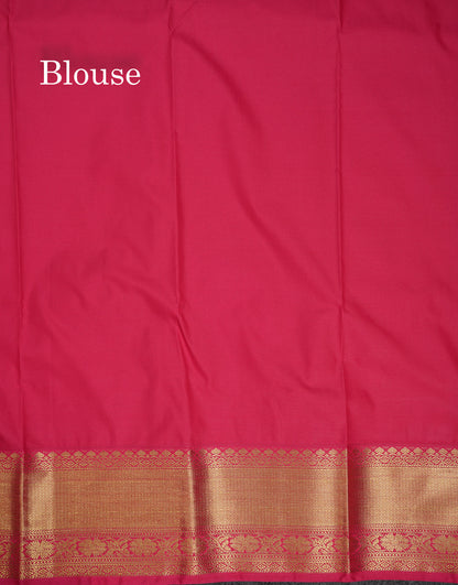 Beautiful Orange Semi Silk Saree With Contrast Pink Traditional Border