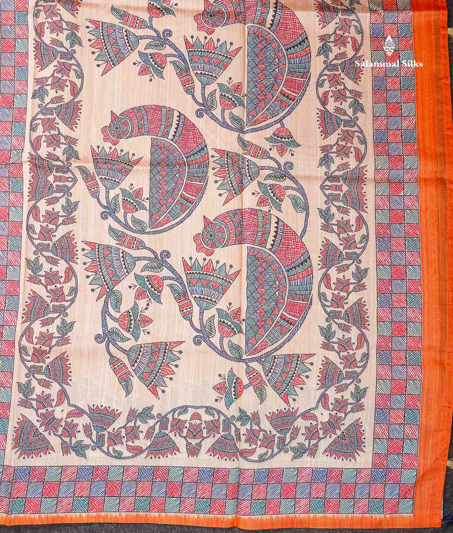 Beautiful Ramar Blue Semi Tussar Fancy Saree With Blouse
