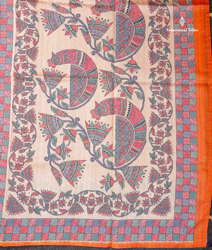 Beautiful Ramar Blue Semi Tussar Fancy Saree With Blouse
