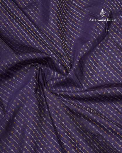 Navy Blue Pure Kanjivaram Silk Saree With Contrast Magenta Traditional Evening Morning Border