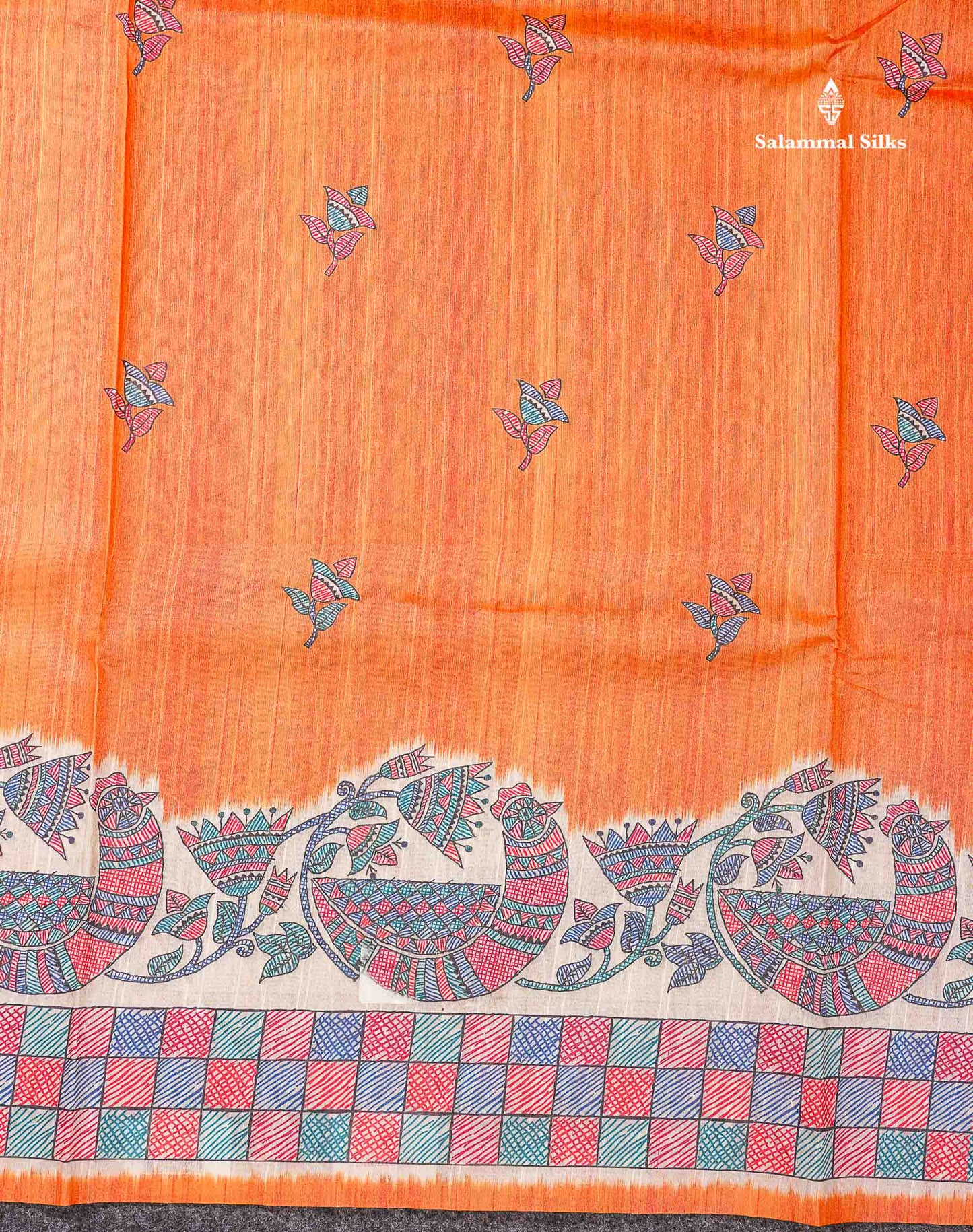 Beautiful Ramar Blue Semi Tussar Fancy Saree With Blouse
