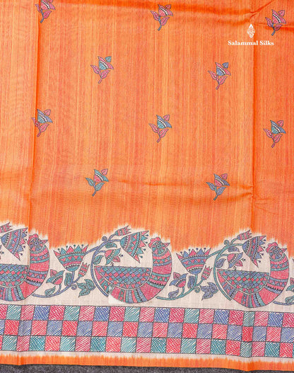 Beautiful Ramar Blue Semi Tussar Fancy Saree With Blouse