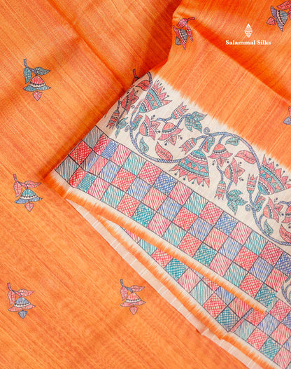 Beautiful Ramar Blue Semi Tussar Fancy Saree With Blouse