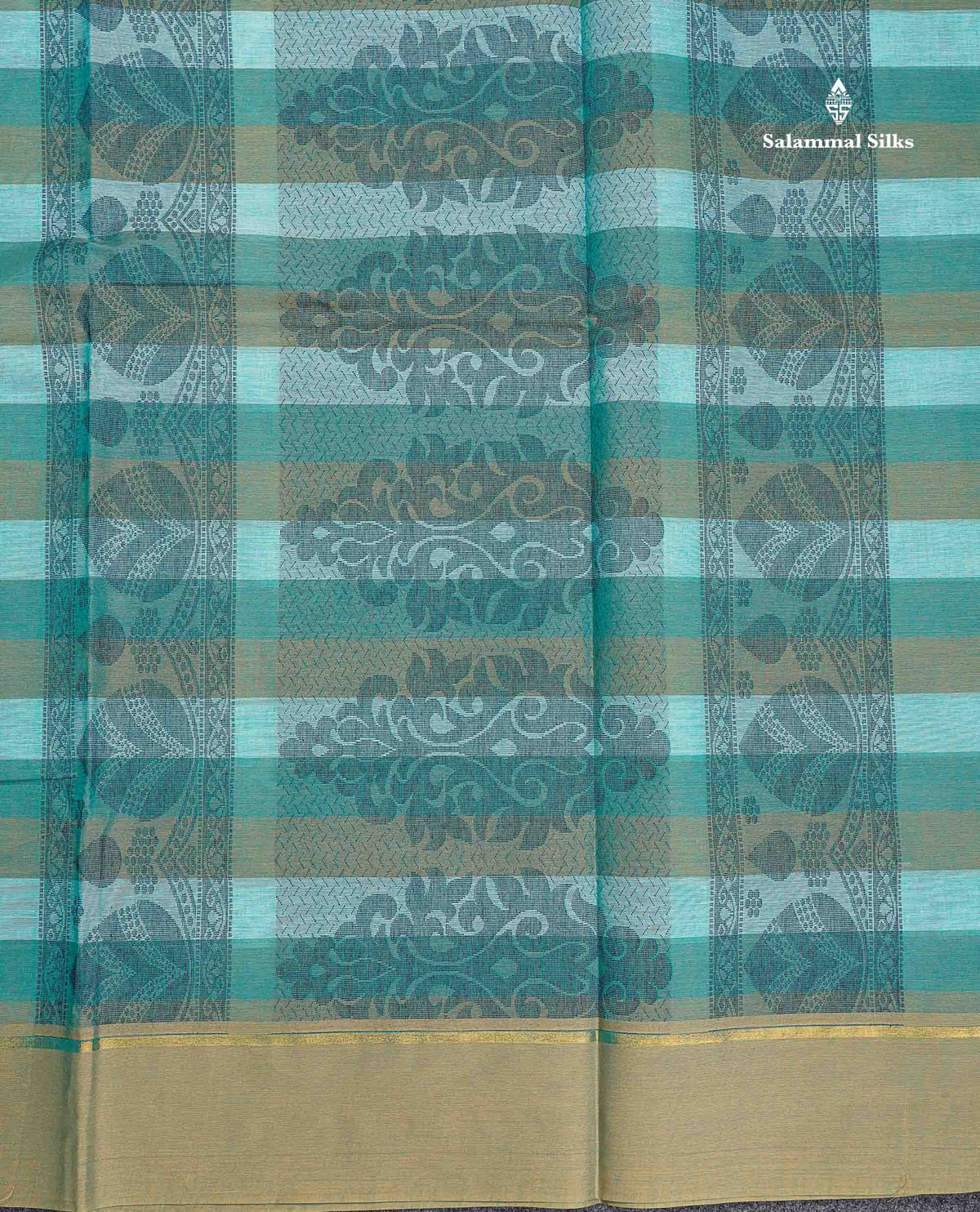 Pure Cotton Saree - Multicolour Body Thread Butta With Fancy Border