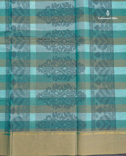 Pure Cotton Saree - Multicolour Body Thread Butta With Fancy Border