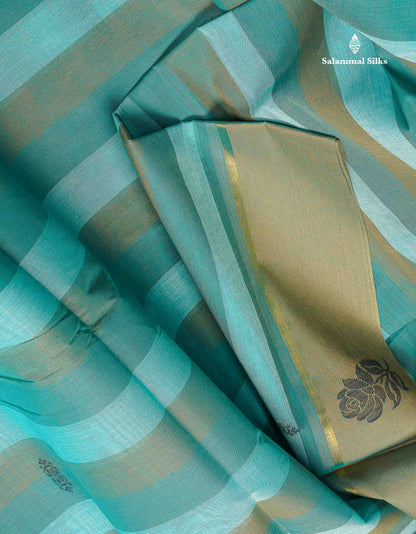 Pure Cotton Saree - Multicolour Body Thread Butta With Fancy Border