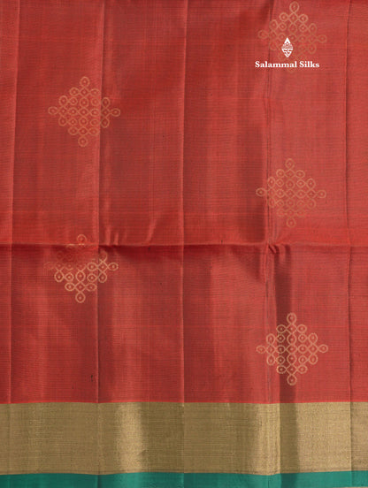 Maroon Kolam Design Kanjivaram Pure Soft Silk Saree With Gold Zari Border