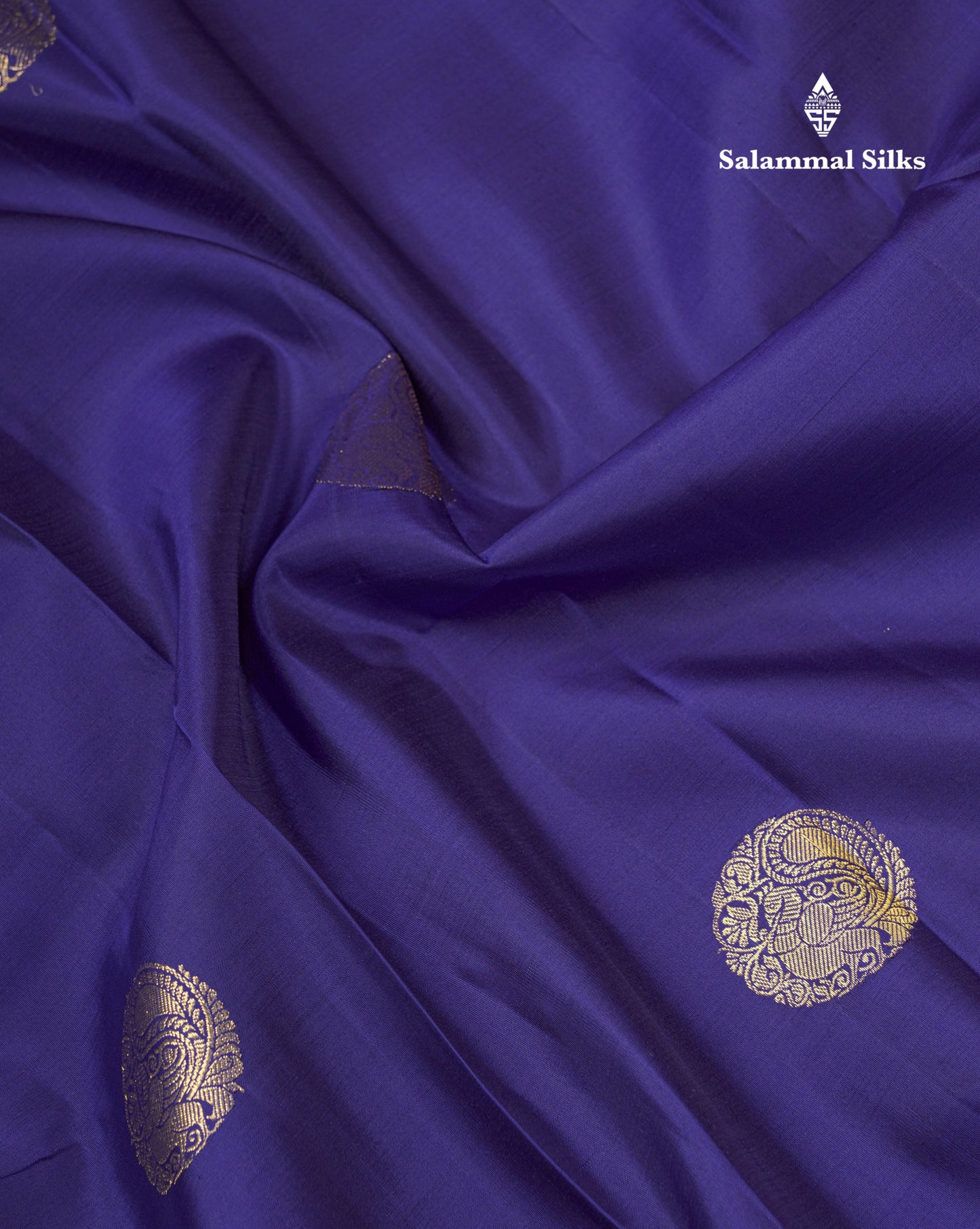 Navy Blue Pure Kanjivaram Silk Saree With Contrast Magenta Traditional Samall Checks With Butta Evening Morning Border