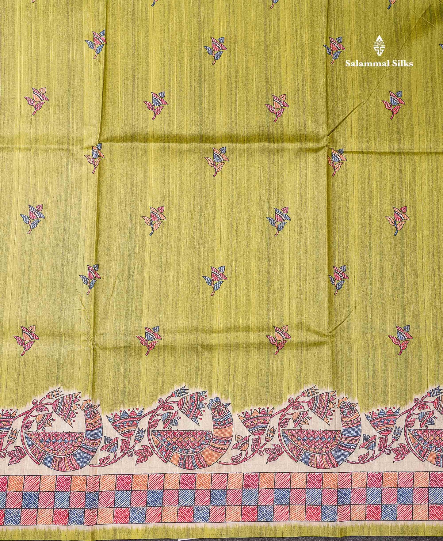 Beautiful Ramar Blue Semi Tussar Fancy Saree With Blouse