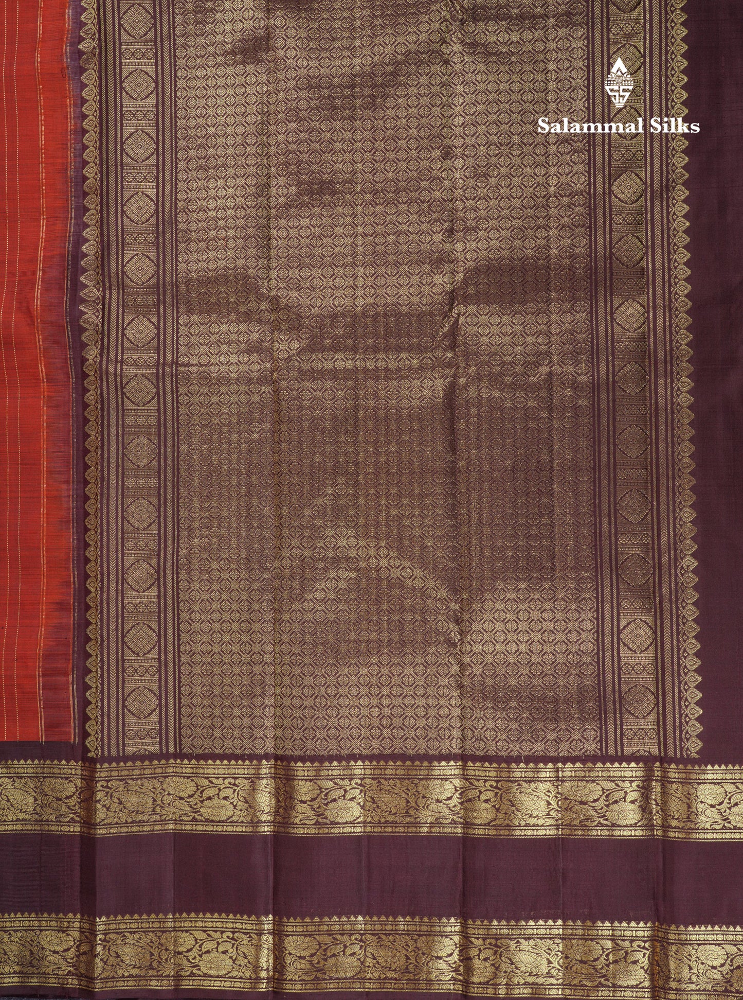 Beautiful Teal Green Pure Kanjivaram Silk Saree With Contrast Dark Brown Traditional Gap Evening Morning Border