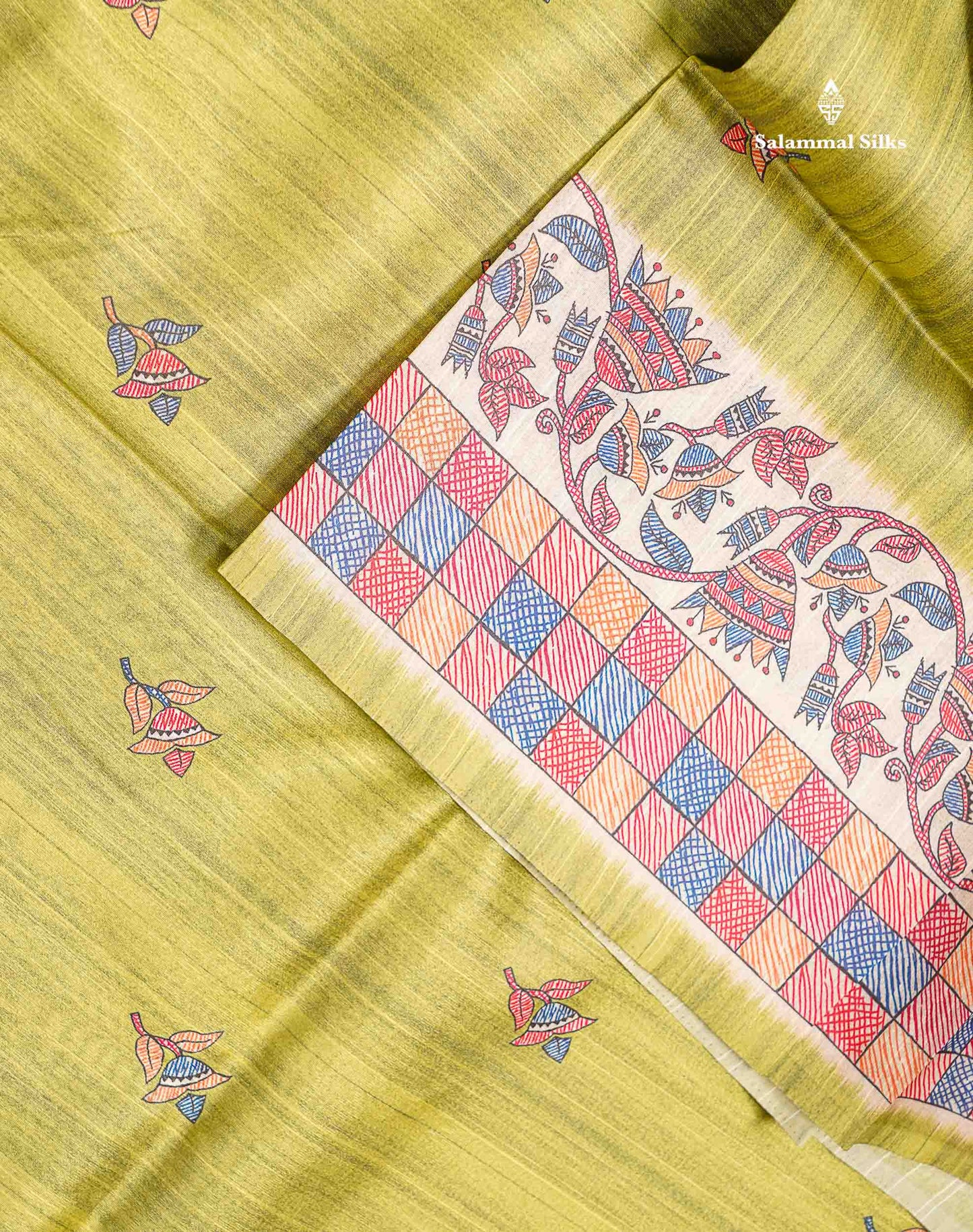 Beautiful Ramar Blue Semi Tussar Fancy Saree With Blouse