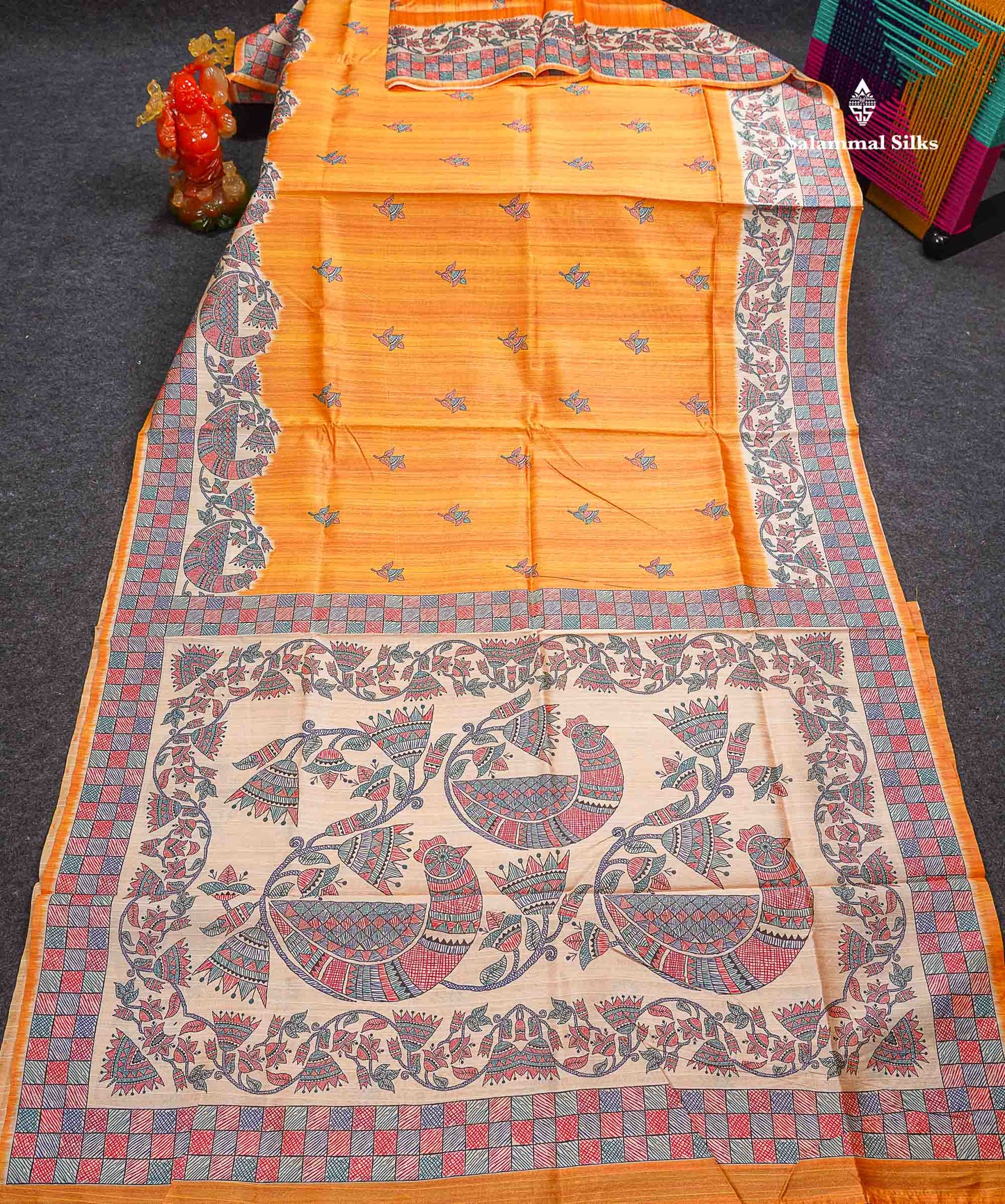 Beautiful Ramar Blue Semi Tussar Fancy Saree With Blouse