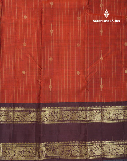 Beautiful Teal Green Pure Kanjivaram Silk Saree With Contrast Dark Brown Traditional Gap Evening Morning Border
