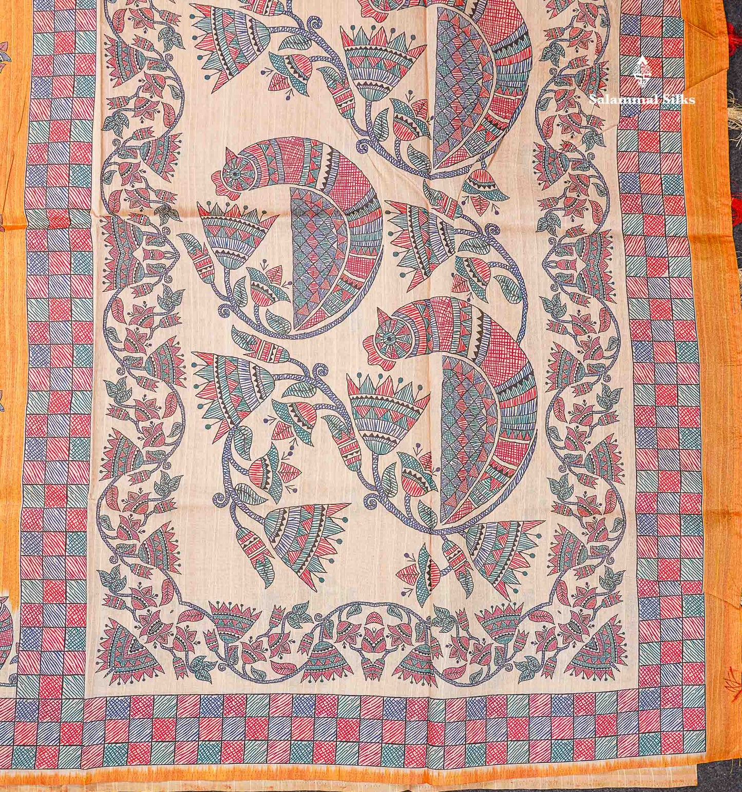 Beautiful Ramar Blue Semi Tussar Fancy Saree With Blouse