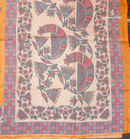 Beautiful Ramar Blue Semi Tussar Fancy Saree With Blouse
