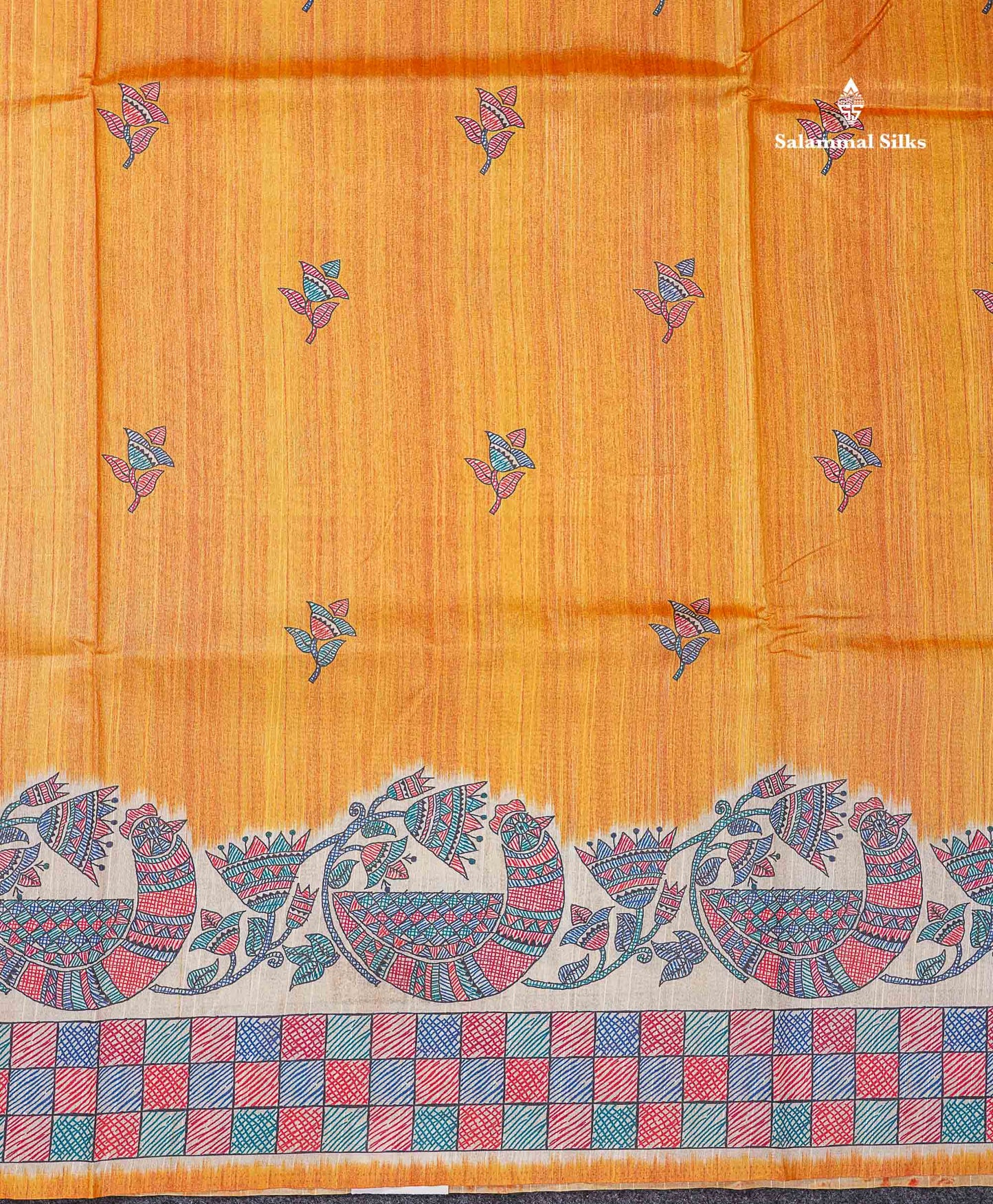 Beautiful Ramar Blue Semi Tussar Fancy Saree With Blouse