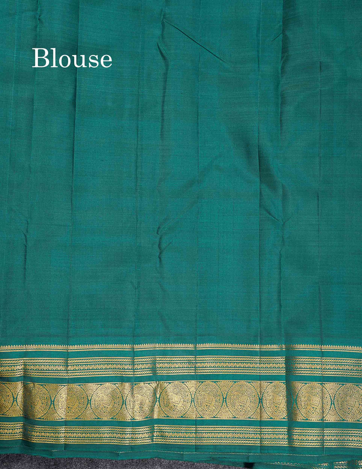 Pure Kanjivaram Silk Saree - Light Sea Green Colour Body Small Checks With Butta & Contrast Forest Green Border