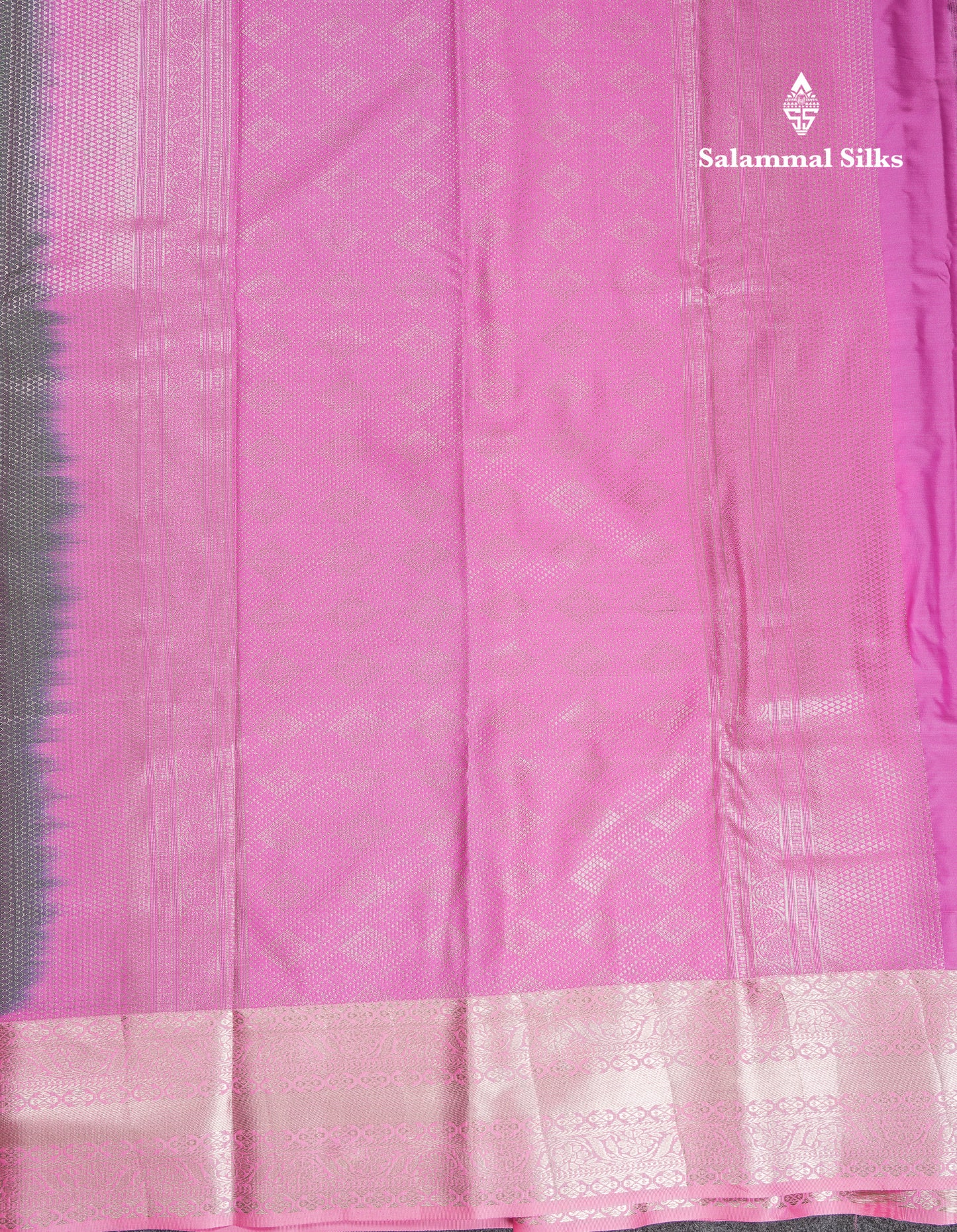 Beautiful Dual Tone Bottle Green Semi Silk Saree With Contrast Baby Pink Traditional Border