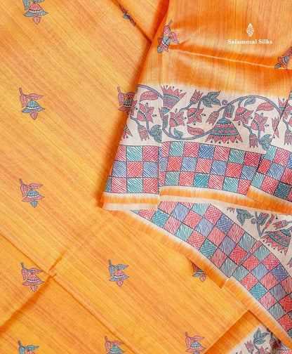 Beautiful Ramar Blue Semi Tussar Fancy Saree With Blouse
