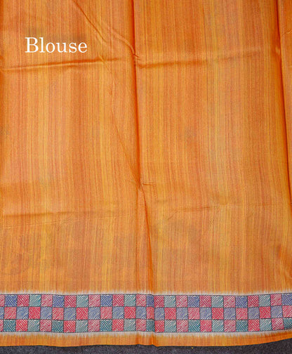 Beautiful Ramar Blue Semi Tussar Fancy Saree With Blouse