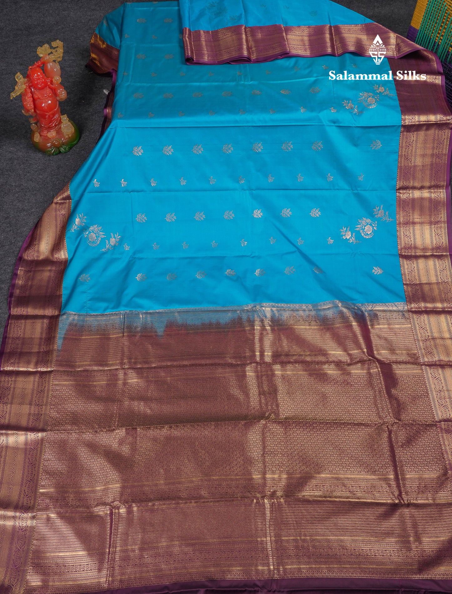 Beautiful Dual Tone Bottle Green Semi Silk Saree With Contrast Baby Pink Traditional Border