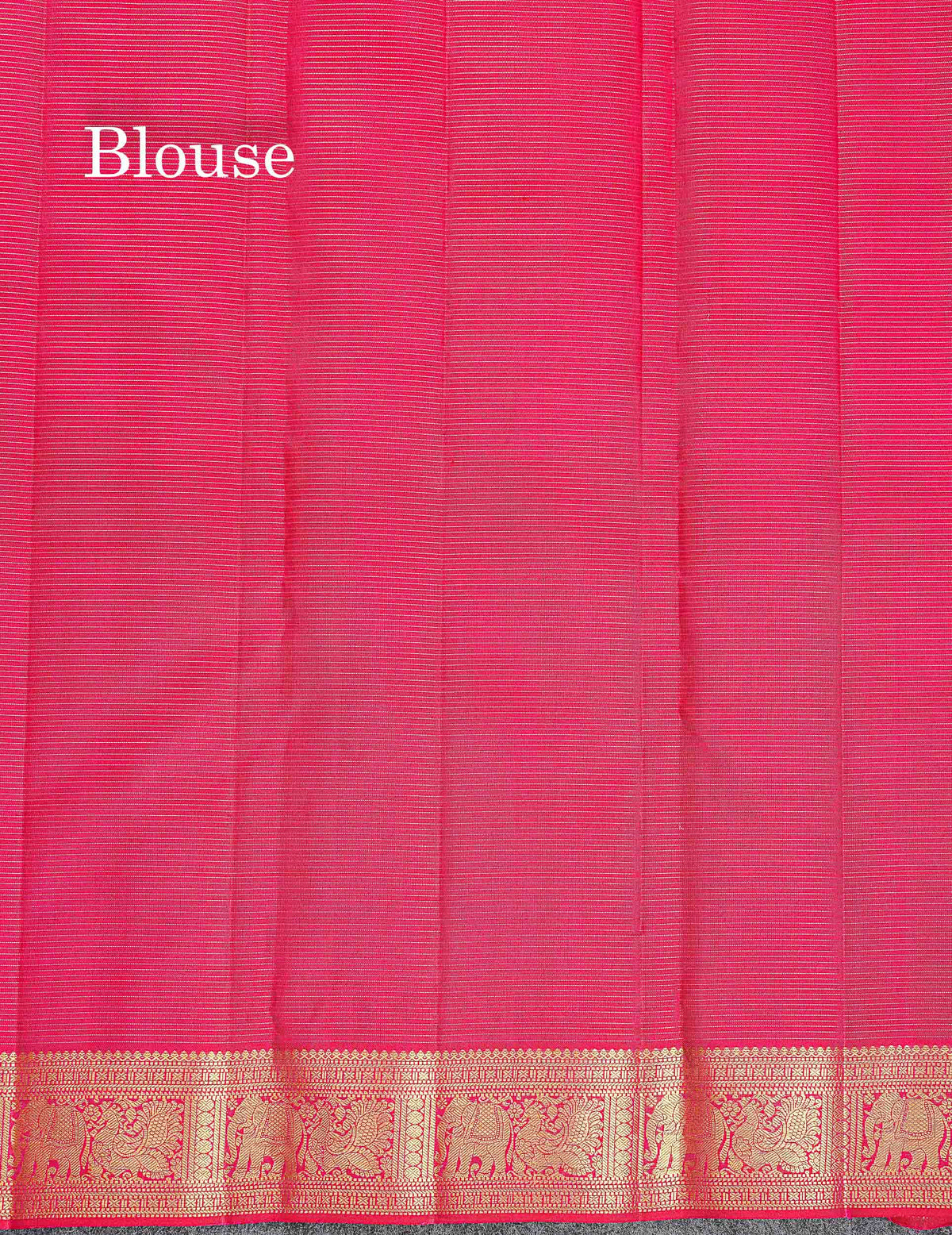 Pure Kanjivaram Silk Saree - Pink Colour Body Vaira Oosi Lines With Butta &Traditional Small Border