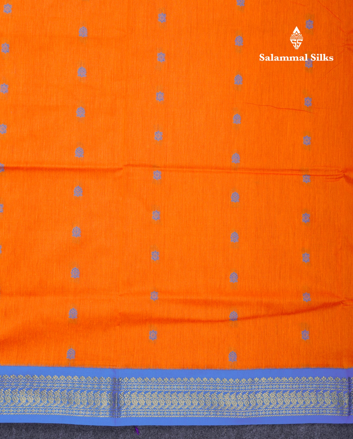 Mango Yellow Kalyani Cotton Saree With Contrast Dual Tone Violet Blouse