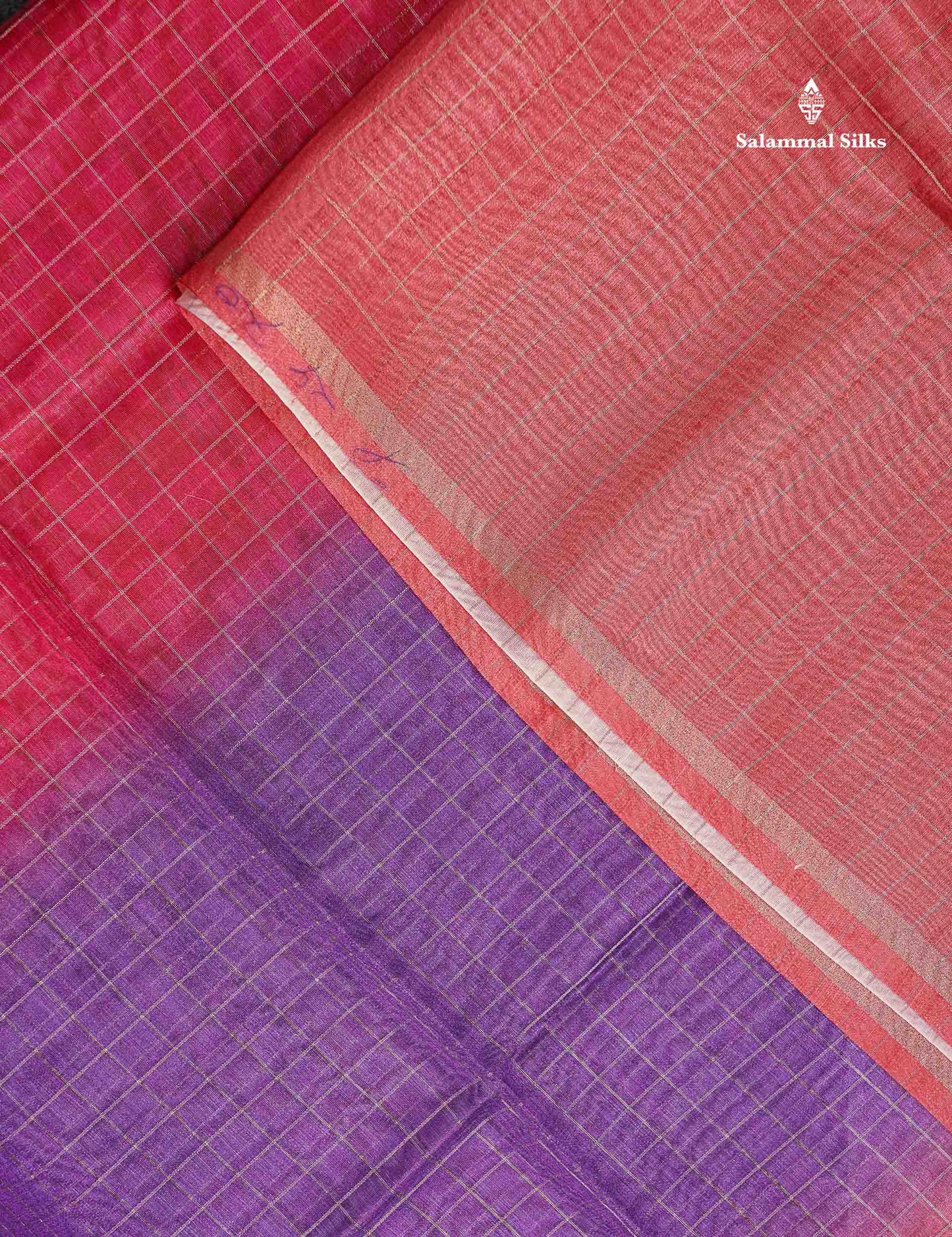 Beautiful Multicolour Checks Fancy Cotton Mix Saree With Contrast Kalamkari Blouse