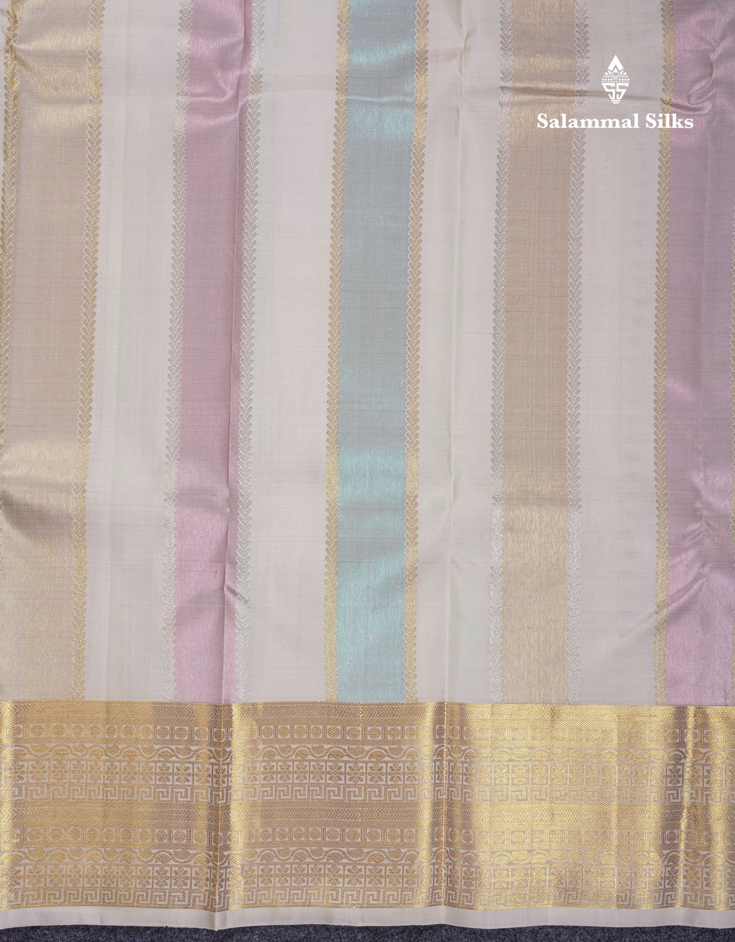 Beautiful Half White Fancy Pure Kanjivaram Silk Saree With Contrast Green Blouse