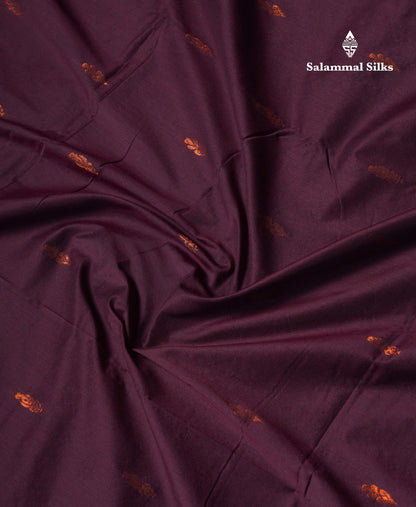Dark Brown Kalyani Cotton Saree With Contrast Ananda Blue Blouse
