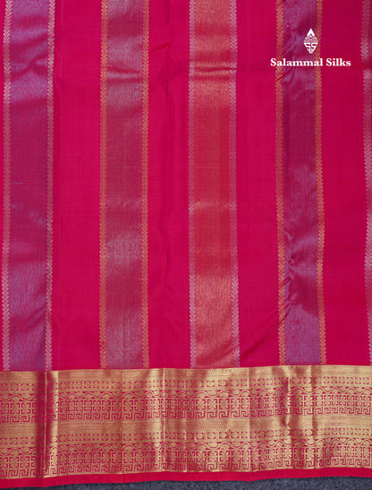 Beautiful Dual Tone Rani Pink Fancy Pure Kanjivaram Silk Saree With Traditional Border