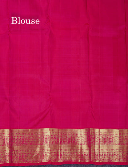 Beautiful Dual Tone Rani Pink Fancy Pure Kanjivaram Silk Saree With Traditional Border