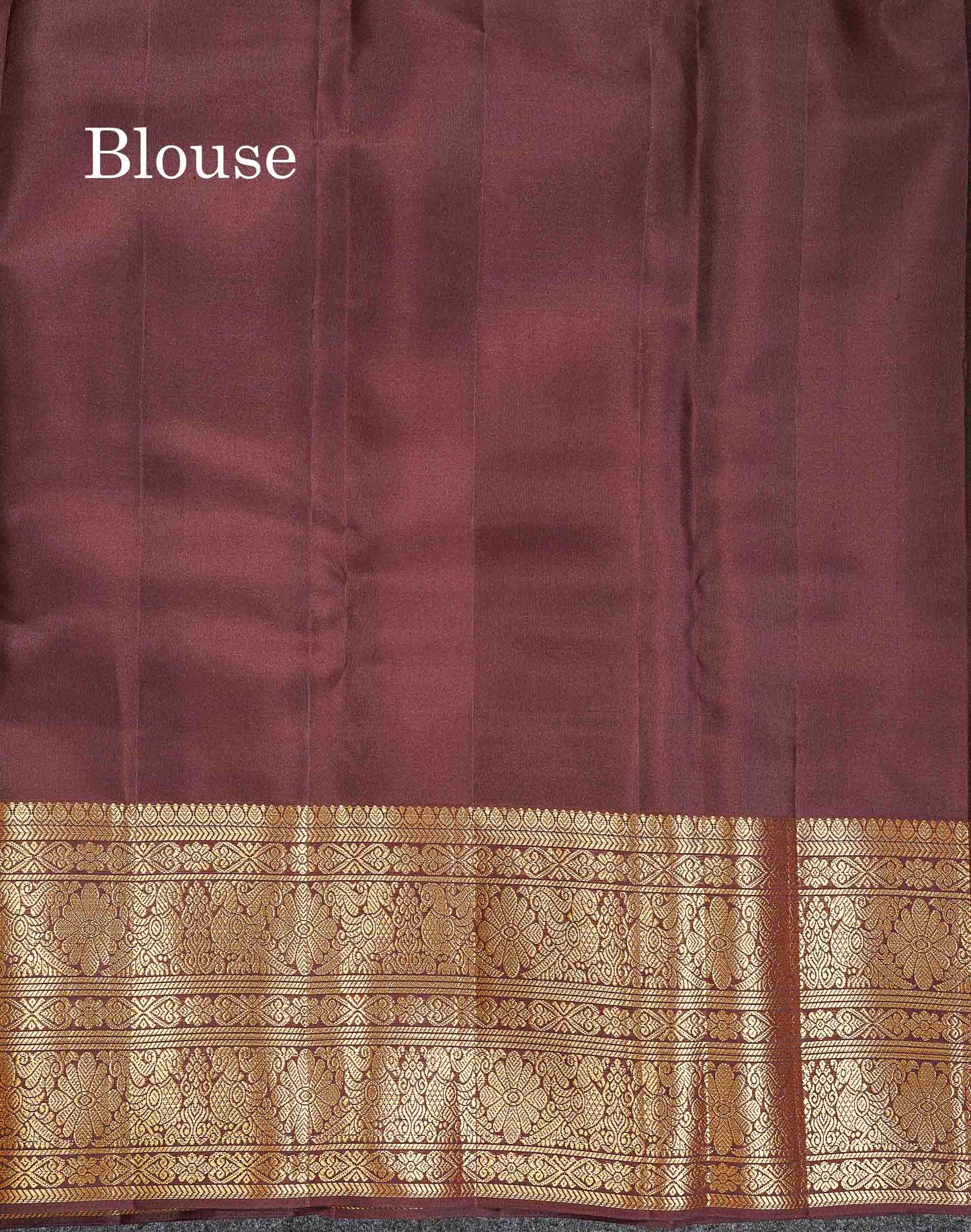 Pure Kanjivaram Silk Saree - Rust Orange Colour Body Checks With Butta & Contrast Dark Brown Long Border