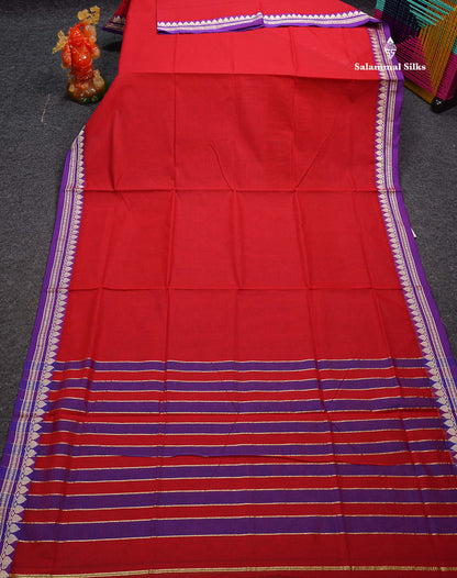 Beautiful Dark Bottle Green Plain Pure Cotton Saree With Contrast Dual Tone Blue Thread Work Border