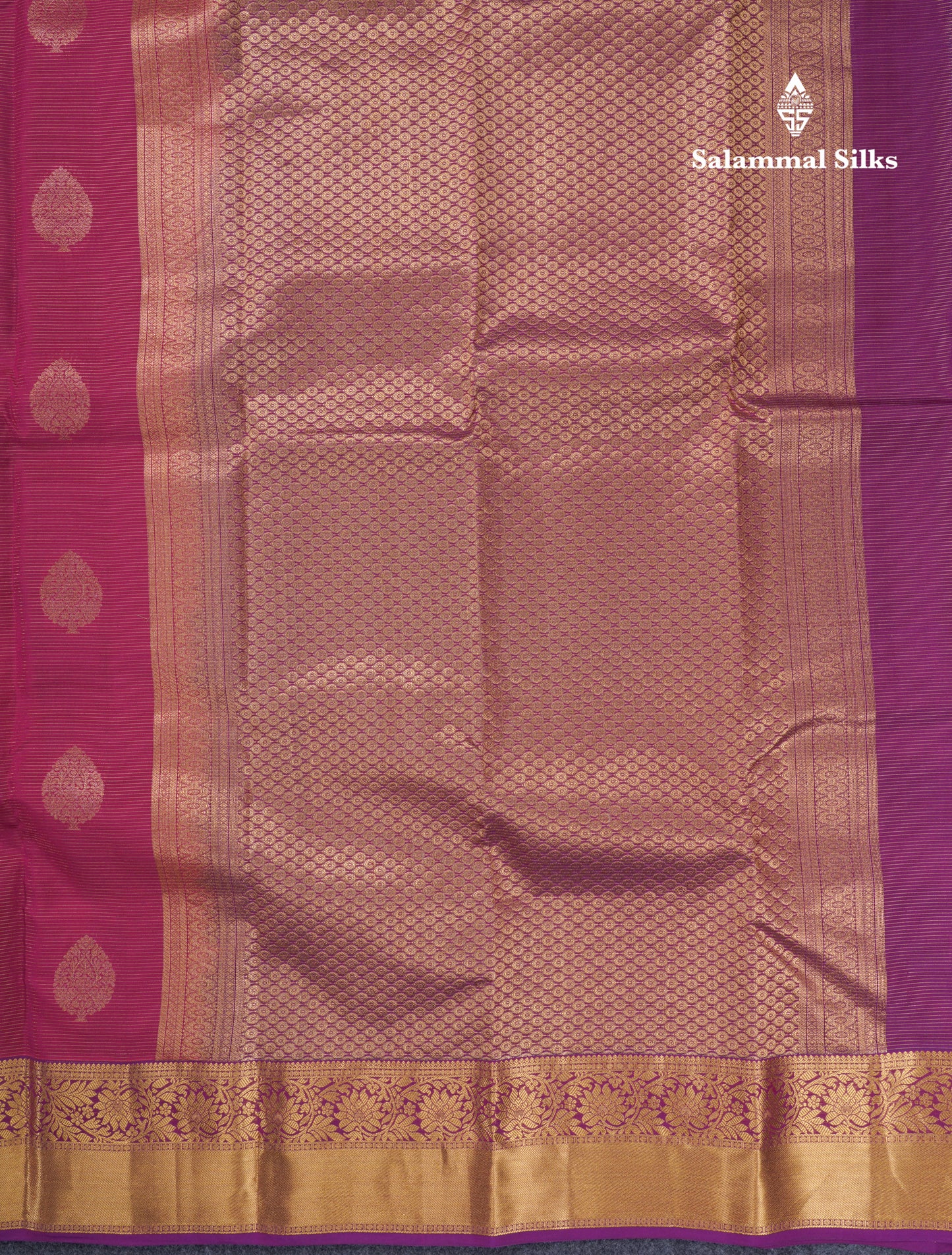 Pink Vaira Oosi With Butta Puremix Silk Saree With Contrast Vadamalli Traditional Border