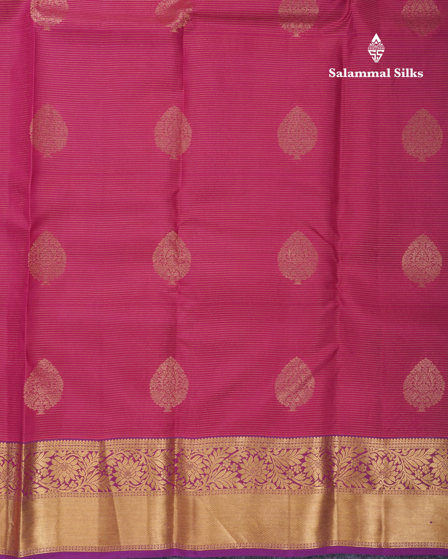 Pink Vaira Oosi With Butta Puremix Silk Saree With Contrast Vadamalli Traditional Border