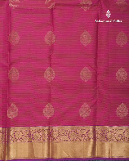 Pink Vaira Oosi With Butta Puremix Silk Saree With Contrast Vadamalli Traditional Border